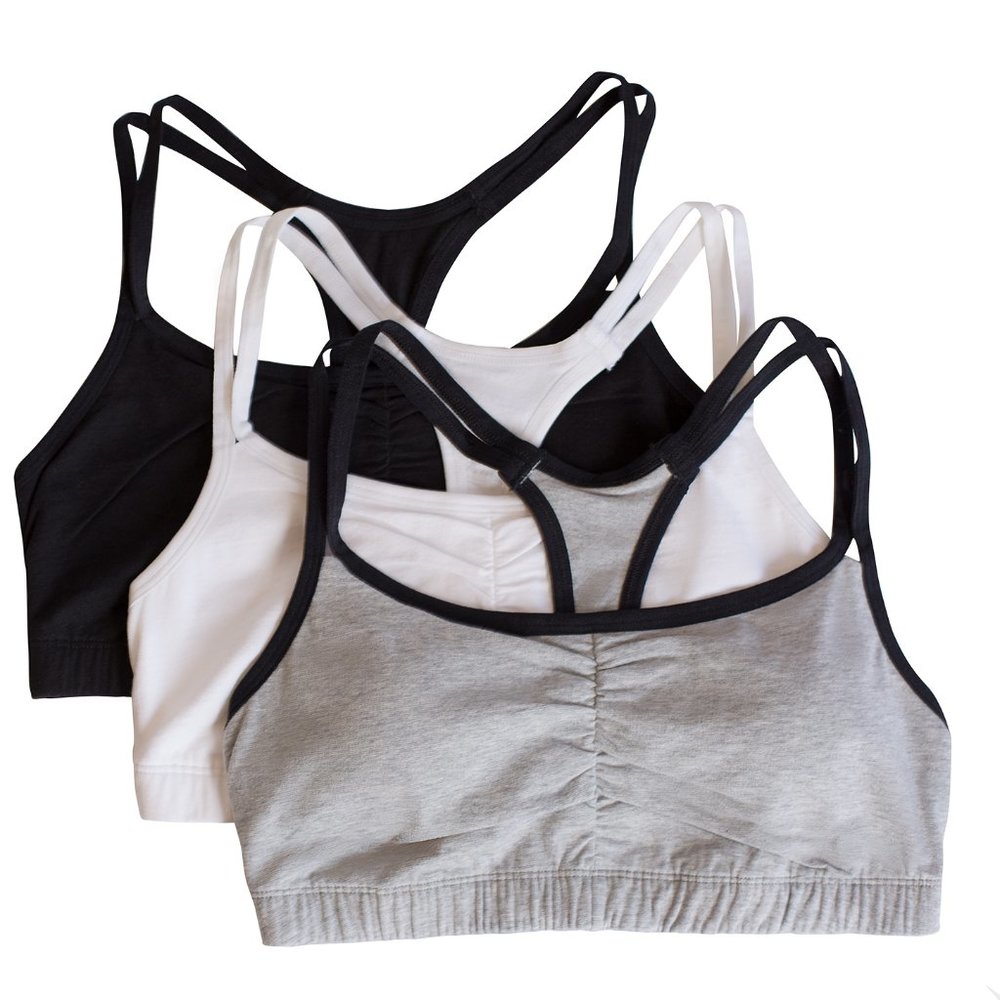 SPORTS BRAS THREE (3) BLACK, WHITE, GRAY
